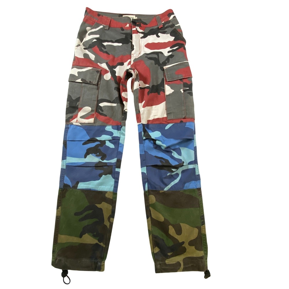BIG FOR SAM Patchwork Camo Cargo Pants Kids Size S Streetwear‎